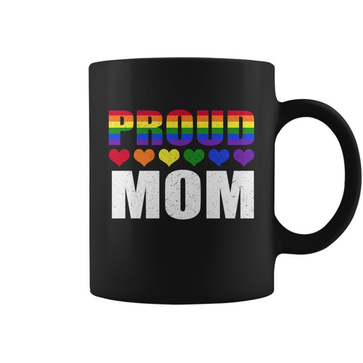 Proud Mom Lgbtmeaningful Giftq Gay Pride Ally Lgbt Parent Rainbow Heart Gift Coffee Mug