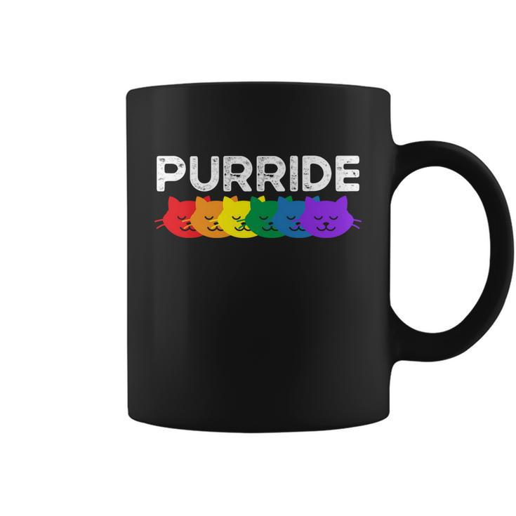 Purride Cat Lover Pride Month Gay Rights Rainbow Cat Cute Gift Coffee Mug