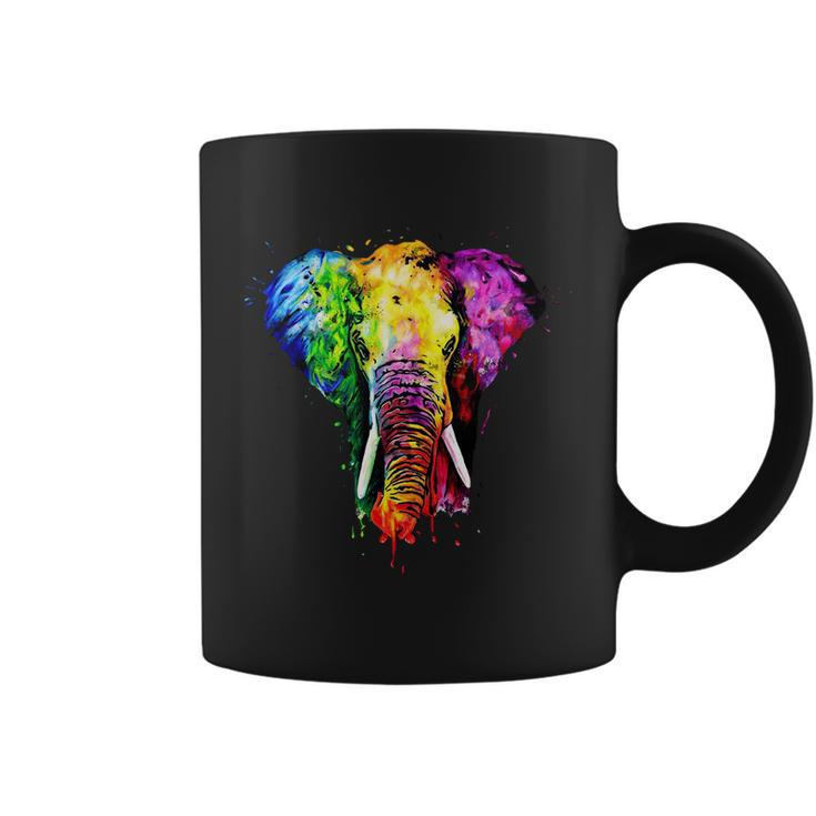 Rainbow Elephant Art Cute Gift Coffee Mug
