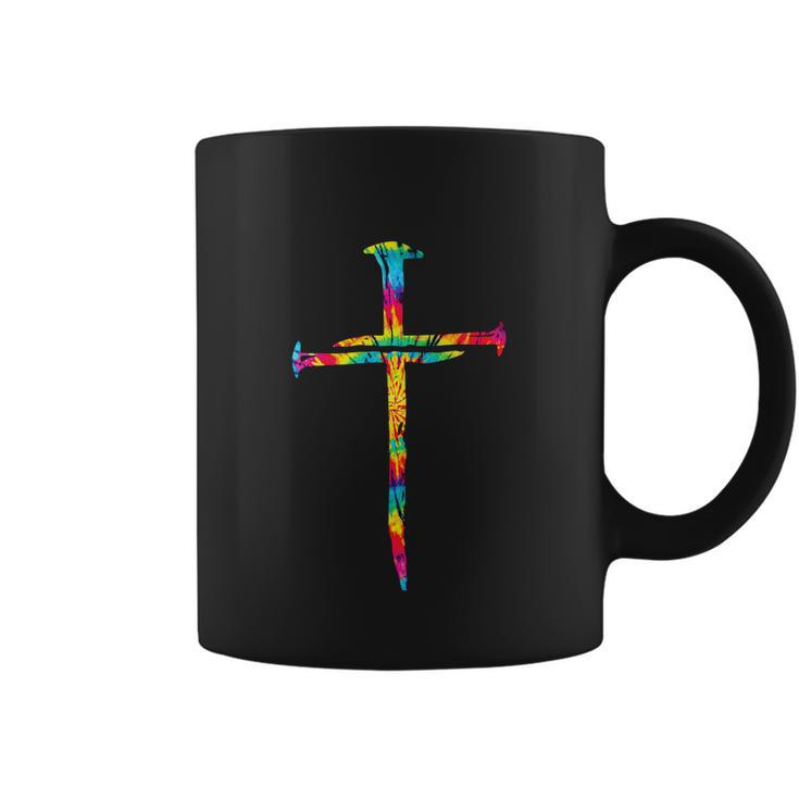 Rainbow Funny Christian Jesus Nail Cross Tie Dye Bible Coffee Mug