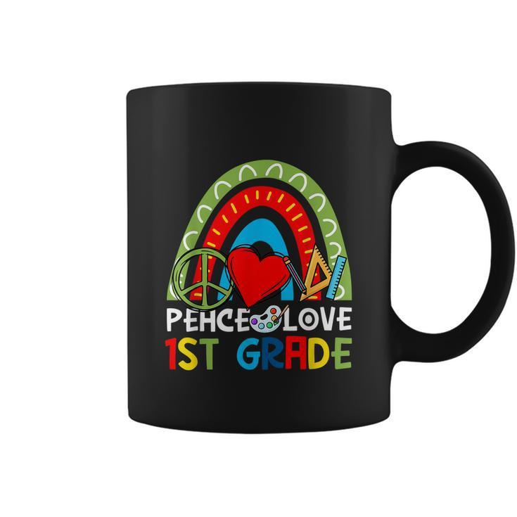 Rainbow Peace Love 1St Grade Back To School Boho Coffee Mug