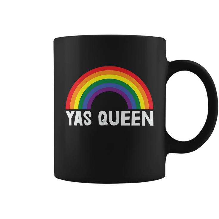 Rainbow Yas Queen Lgbt Gay Pride Lesbian Bisexual Ally Quote Coffee Mug