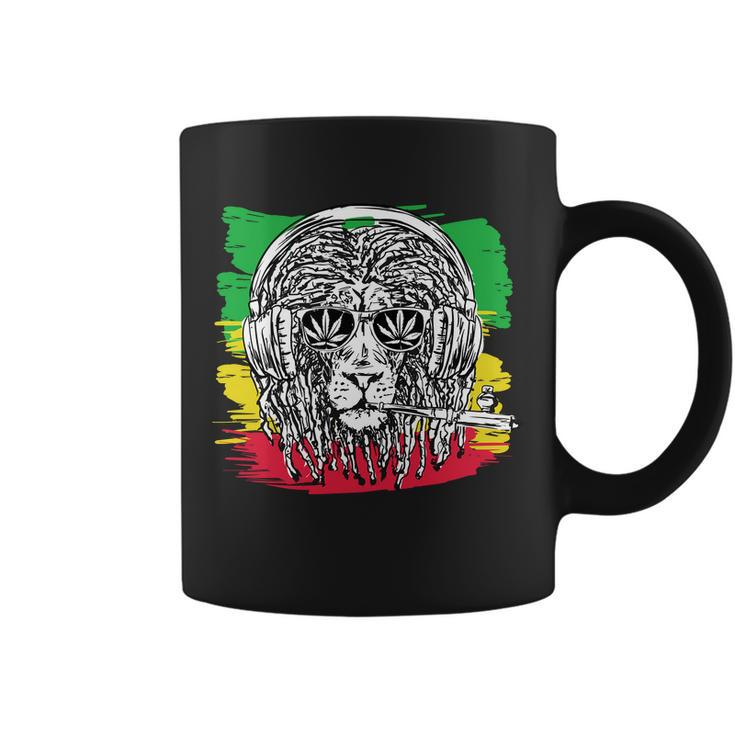 Rasta Lion With Glasses Smoking A Joint Coffee Mug
