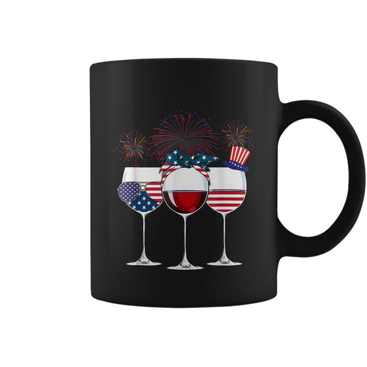 Red White And Blue Wine Glass 4Th Of July V2 Coffee Mug