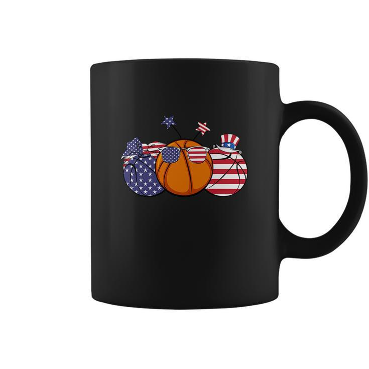 Red White Blue Basketball Lover For 4Th Of July Coffee Mug