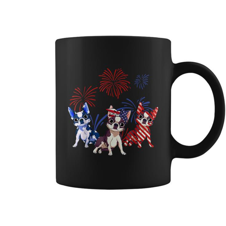 Red White Blue Boston Terrier Usa Flag 4Th Of July Coffee Mug
