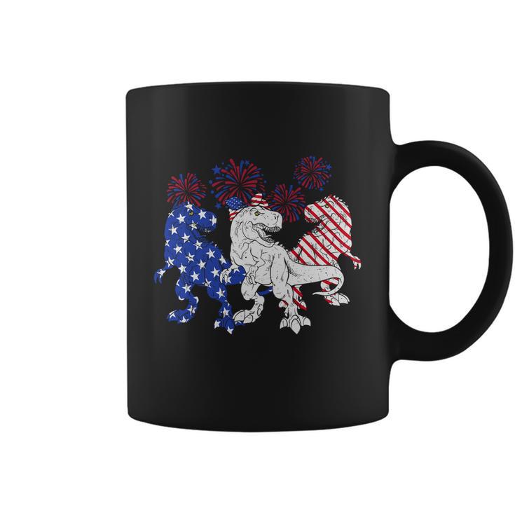 Red White Blue Trex Firework 4Th Of July Graphic Plus Size Shirt For Men Women Coffee Mug