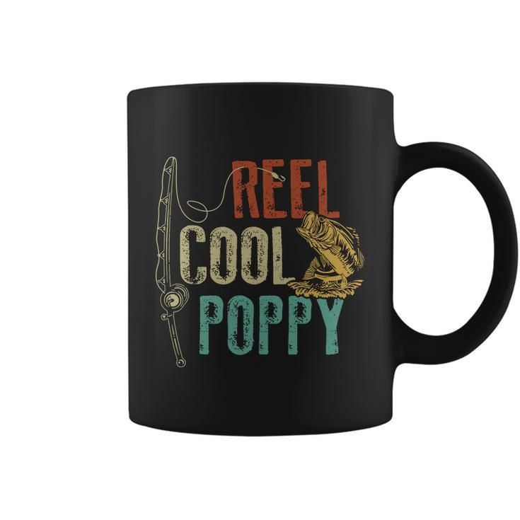 Reel Cool Poppy Fishing Grandpa Gift Fathers Day Fisherman Coffee Mug
