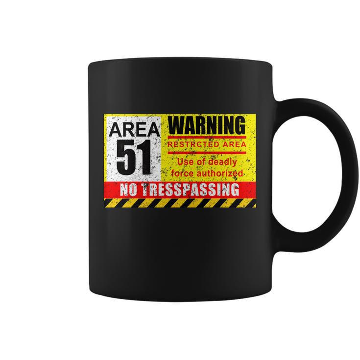 Restricted Area 51 No Trespassing Funny Coffee Mug