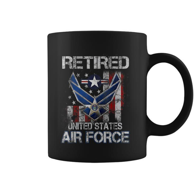 Retired Us Air Force Veteran Usaf Veteran Flag Vintage Tshirt Coffee Mug
