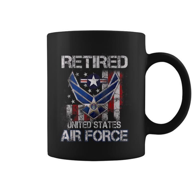 Retired Us Air Force Veteran Usaf Veteran Flag Vintage V2 Coffee Mug