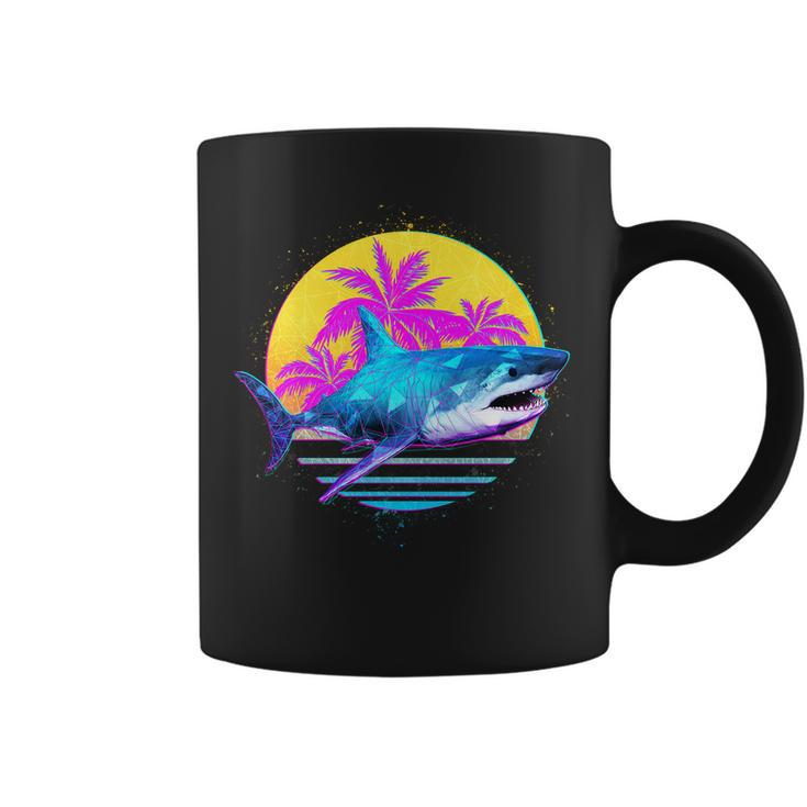 Retro 80S Polygon Shark Coffee Mug