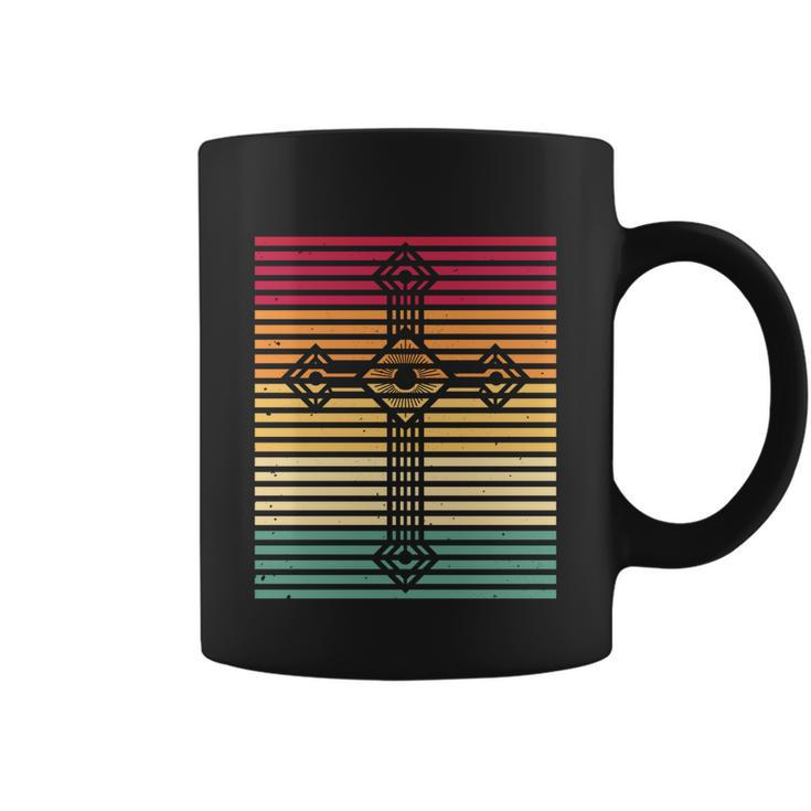 Retro Christian Gift Vintage Catholic Cross Christianity Great Gift Coffee Mug