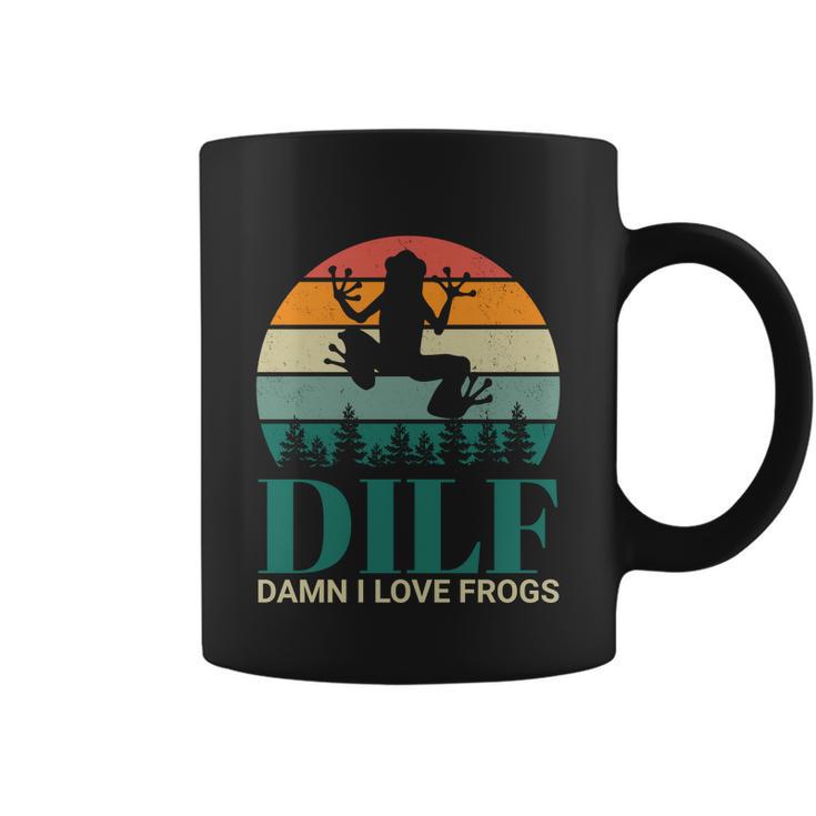 Retro Dilf Damn I Love Frogs Coffee Mug