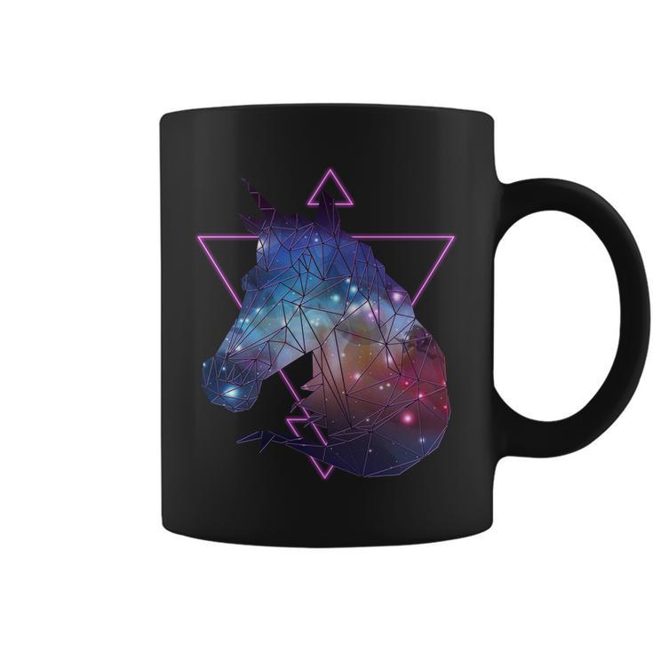 Retro Eighties Polygon Galaxy Unicorn Coffee Mug