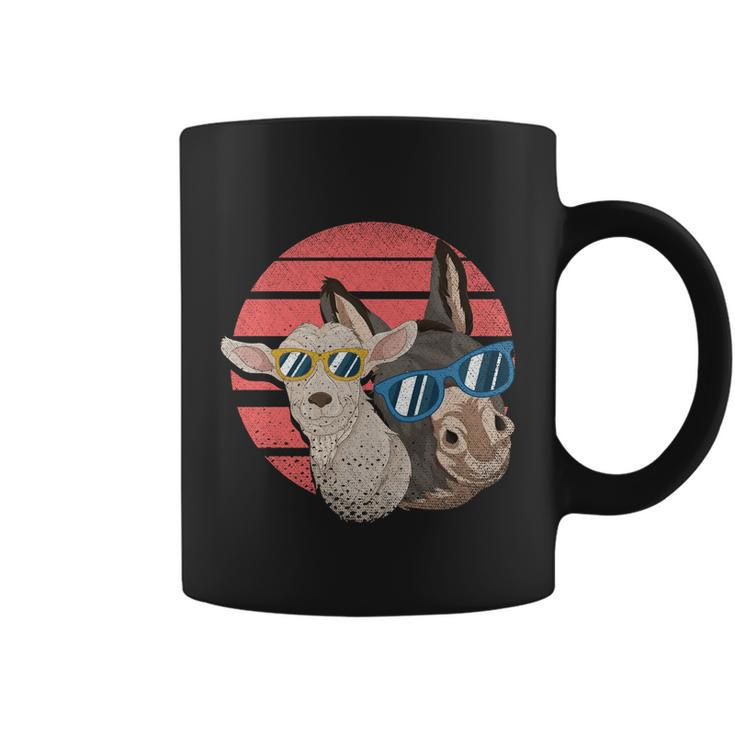 Retro Farm Animal Lover Cool Goat Sunglasses Donkey Farm Meaningful Gift Coffee Mug