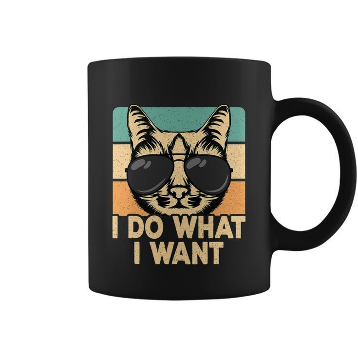 Retro I Do What I Want Funny Cat Lover Coffee Mug