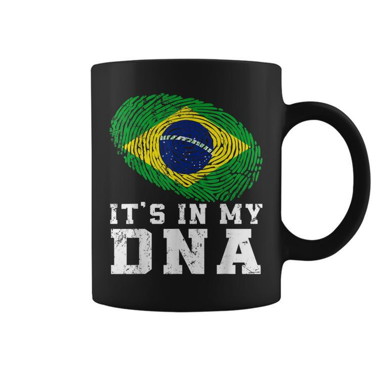 Retro Its In My Dna Brazil Flag Patriotic  Coffee Mug