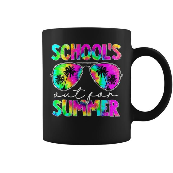 Retro Last Day School Schools Out For Summer Teacher Tie Dye V2 Coffee Mug