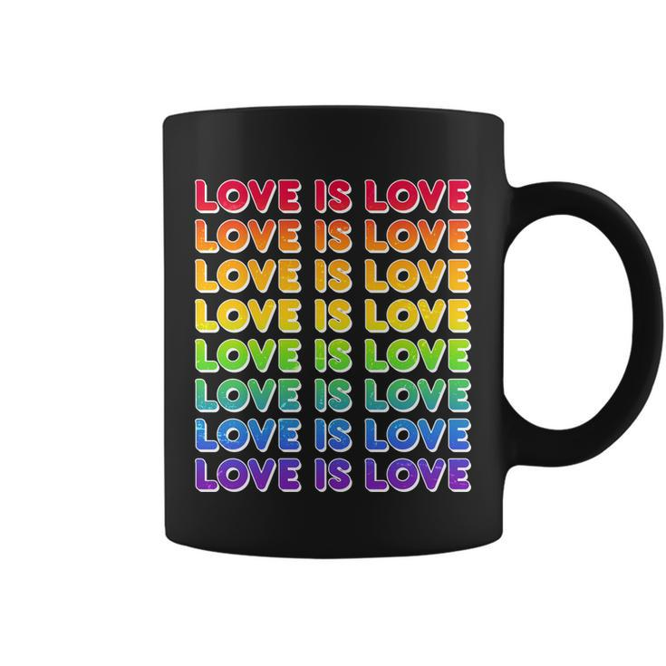 Retro Love Is Love Lgbt Rainbow Coffee Mug