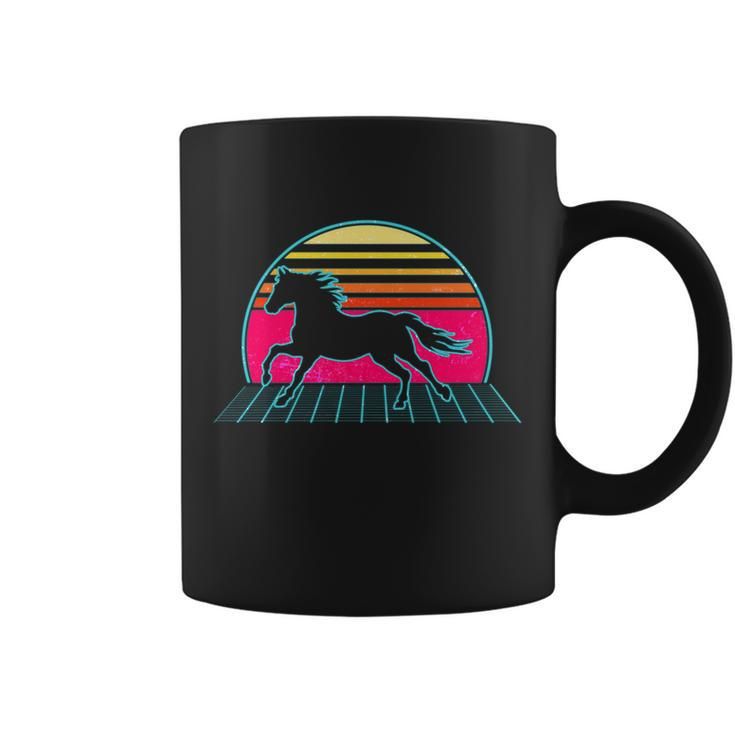 Retro Running Horse Silhouette Coffee Mug