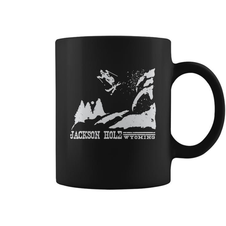 Retro Ski T Shirt Jackson Hole Wyoming Skiing T Shirt Vintage Ski Resort T Shirt Coffee Mug