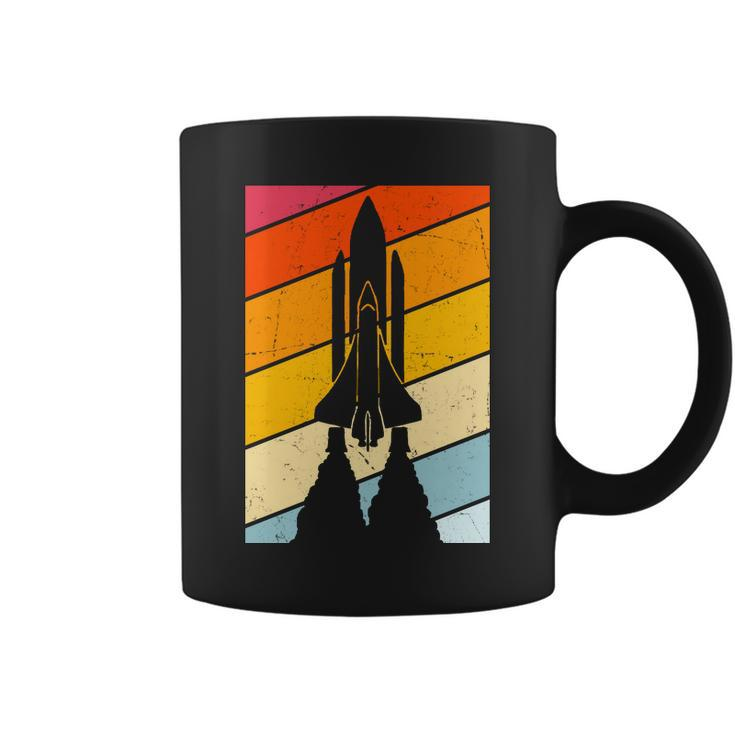 Retro Space Rocket Launch Coffee Mug