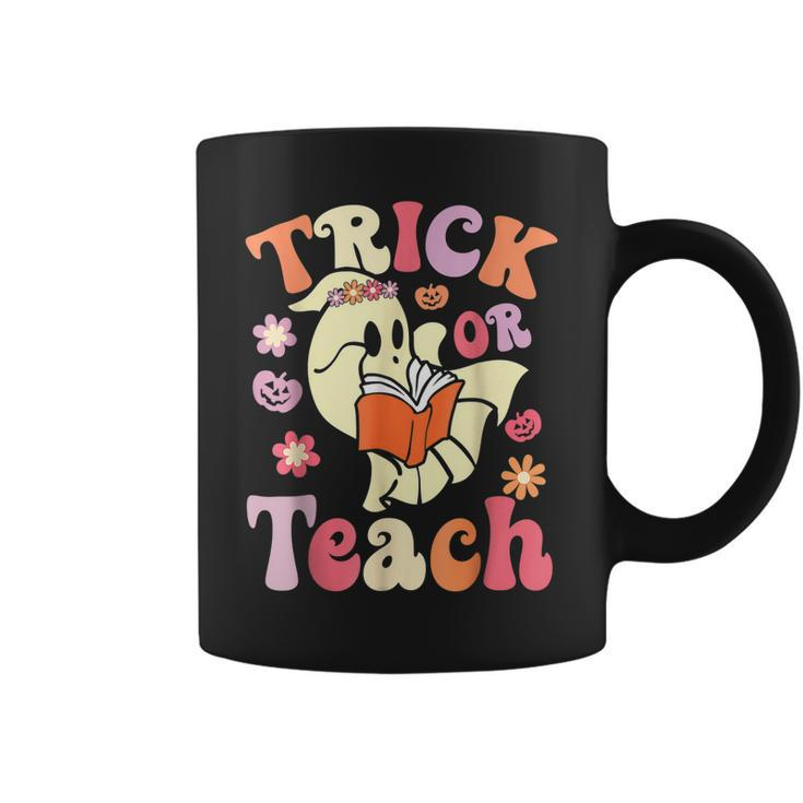 Retro Vintage Groovy Trick Or Teach Halloween Teacher Life  V5 Coffee Mug