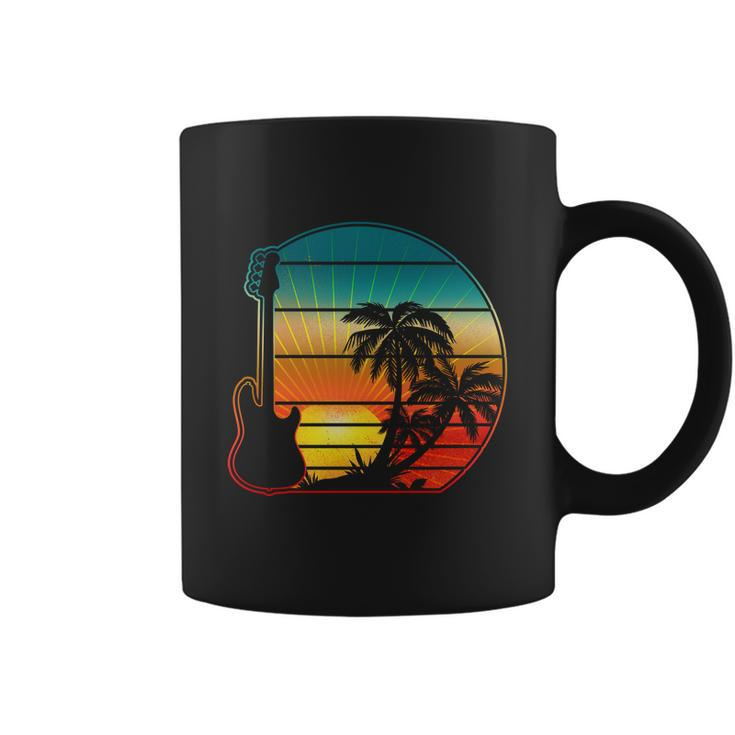 Retro Vintage Guitar Sunset Sunrise Island Coffee Mug