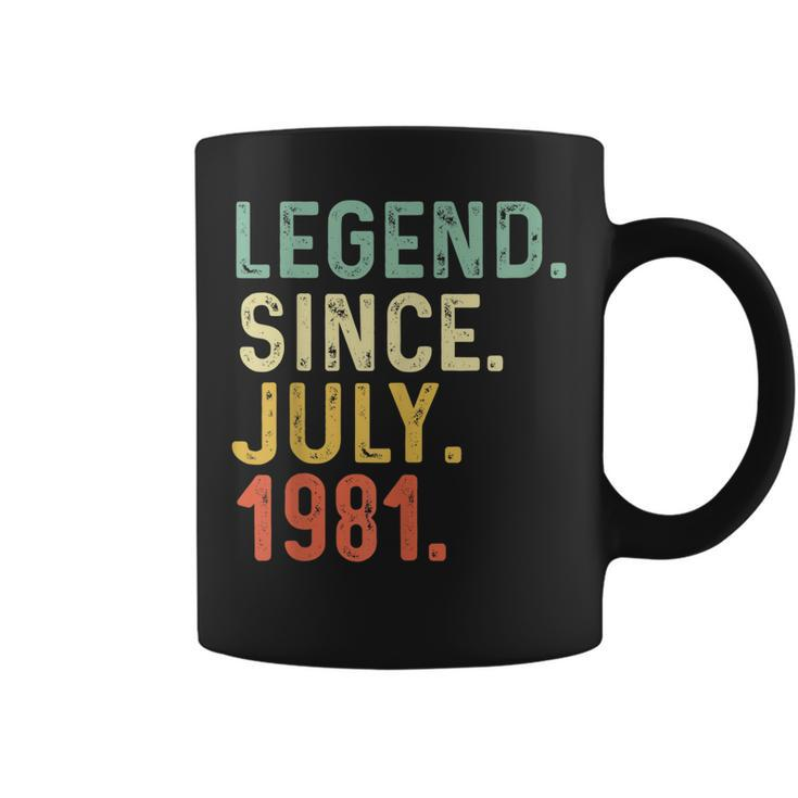 Retro Vintage Legend Epic Since July 1981 Birthday  Coffee Mug