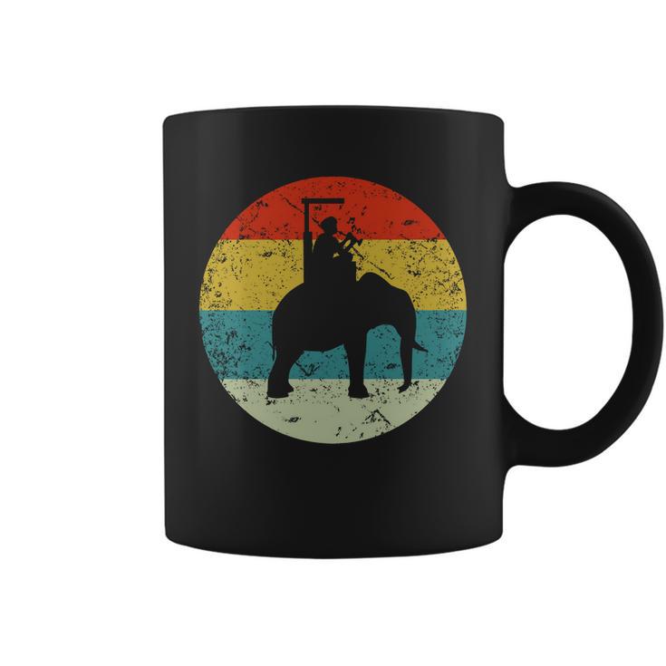 Retro Vintage Man Riding Elephant Coffee Mug