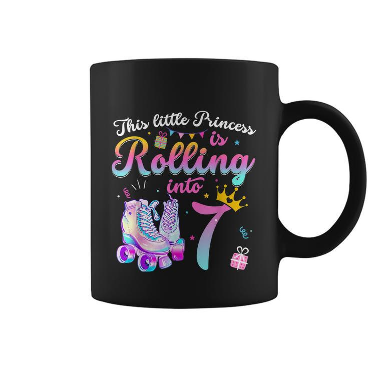 Roller Skate 7Th Birthday Shirt 7 Year Old Girl Party Outfit Coffee Mug