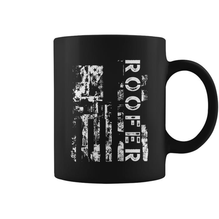 Roofer Us Flag Construction Worker Proud Labor Day Worker Gift Coffee Mug