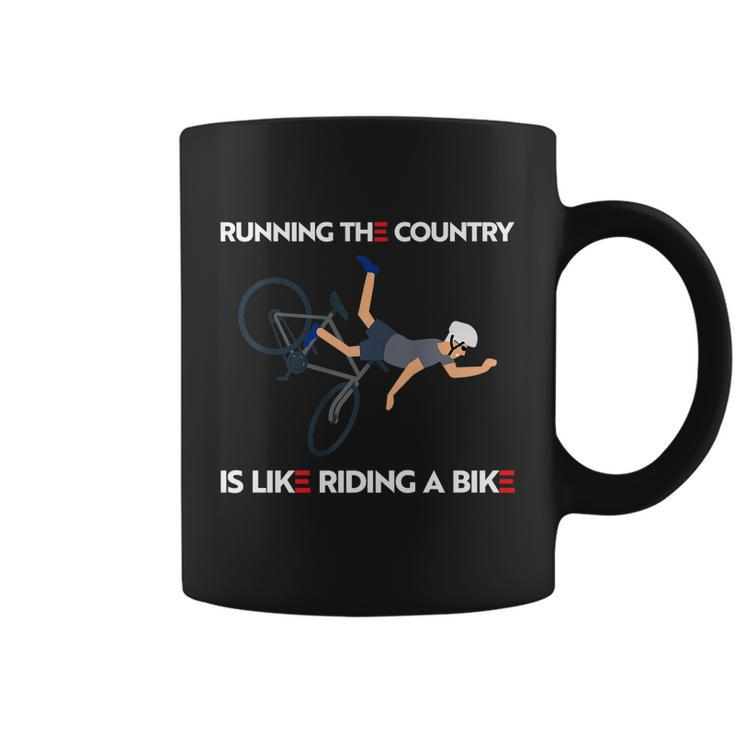 Running The Country Is Like Riding A Bike Joe Biden Funny Coffee Mug