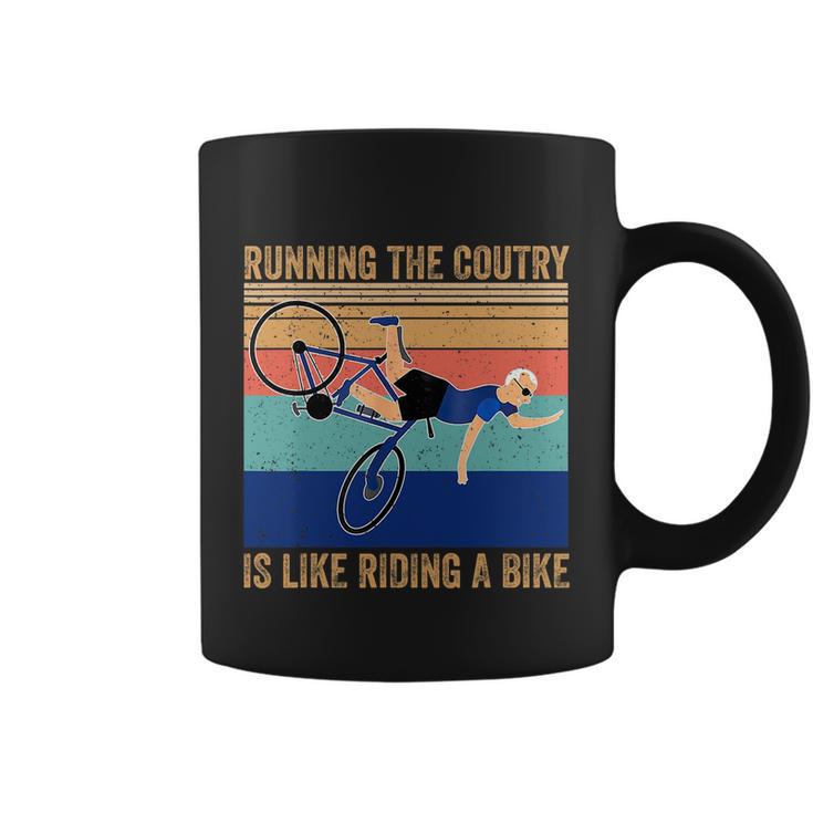 Running The Coutry Is Like Riding A Bike Joe Biden Vintage Funny Biden Coffee Mug