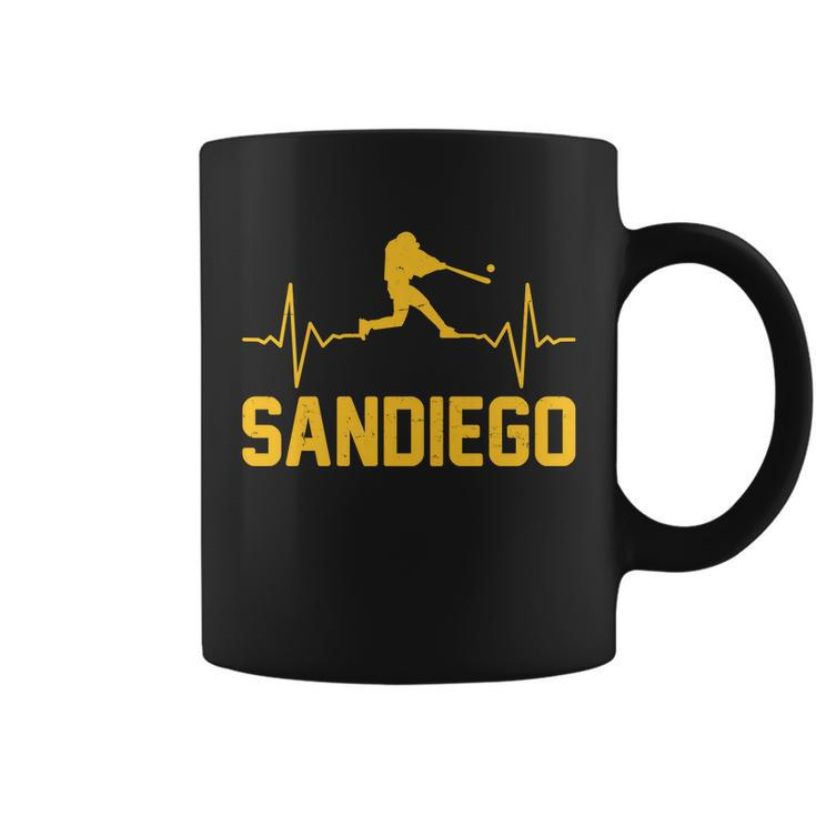 San Diego Baseball Player Heartbeat Coffee Mug