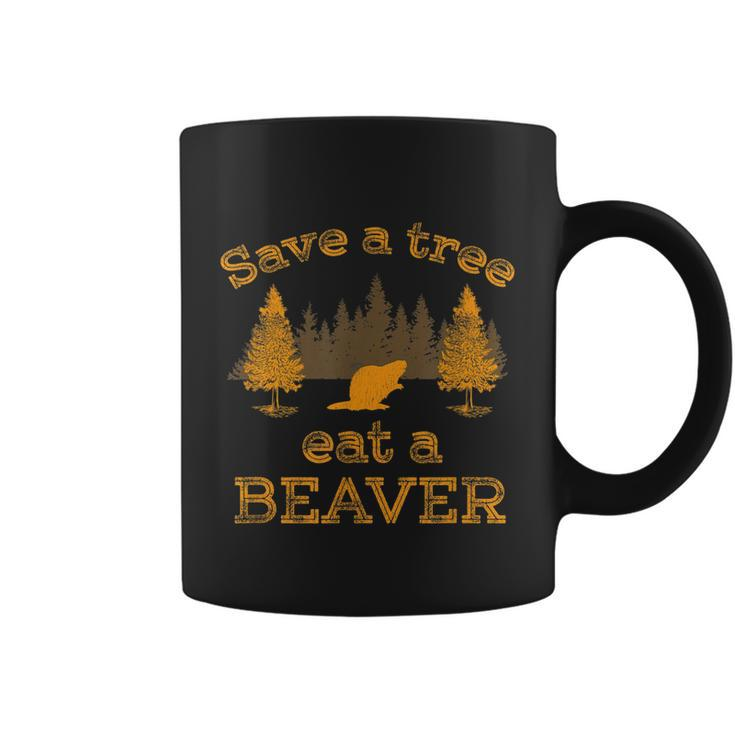 Save A Tree Eat A Beaver Funny Earth Day Coffee Mug
