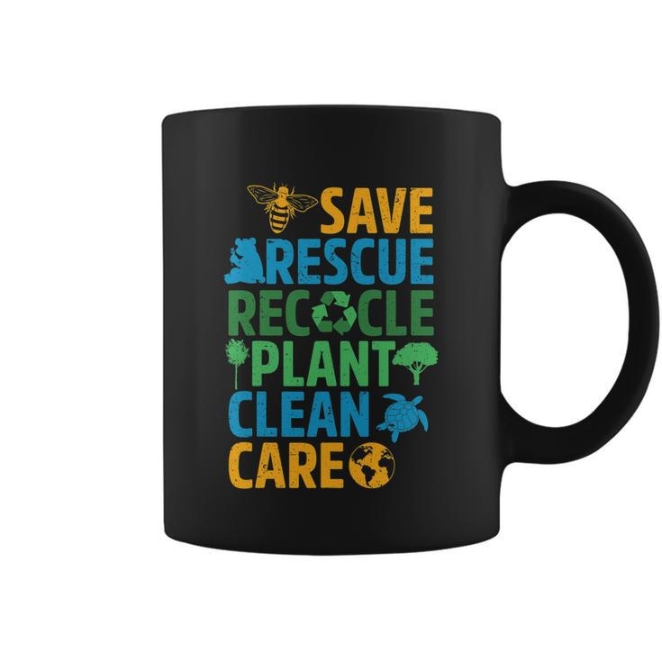 Save Bees Rescue Animals Recycle Plastict Earth Day Men Kid Tshirt Coffee Mug