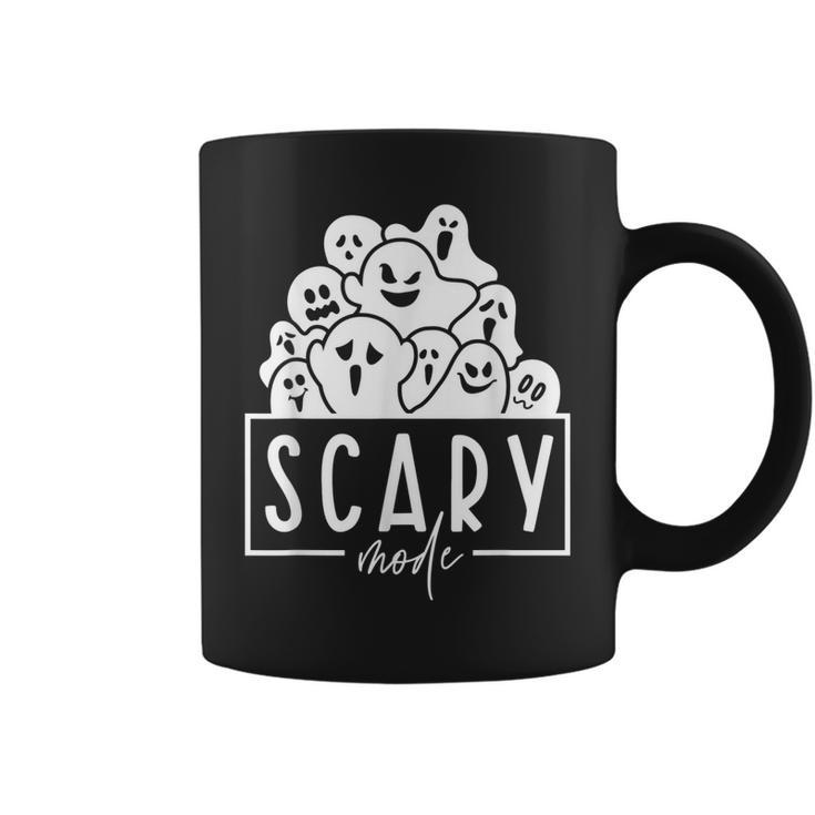 Scary Mode Boo Crew Ghost Spooky Vibes Funny Halloween  Coffee Mug