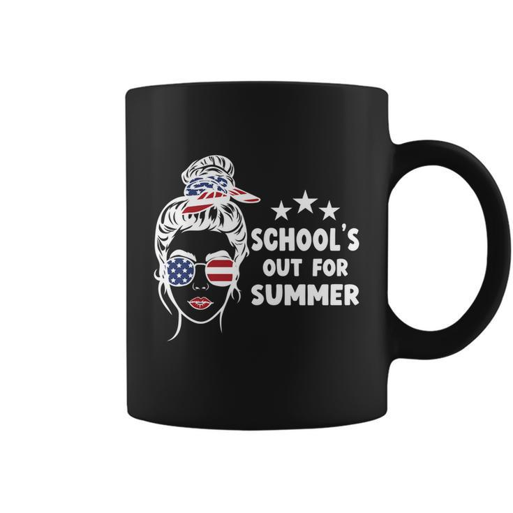 Schools Out For Summer Last Day Of School Messy Bun Us Gift Coffee Mug
