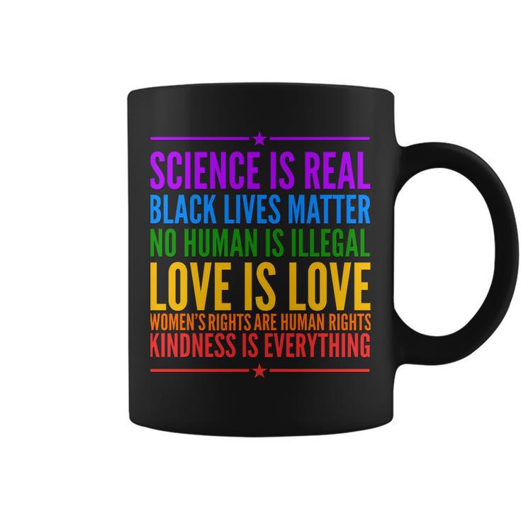 Science Is Real Black Lives Matter Love Is Love Coffee Mug