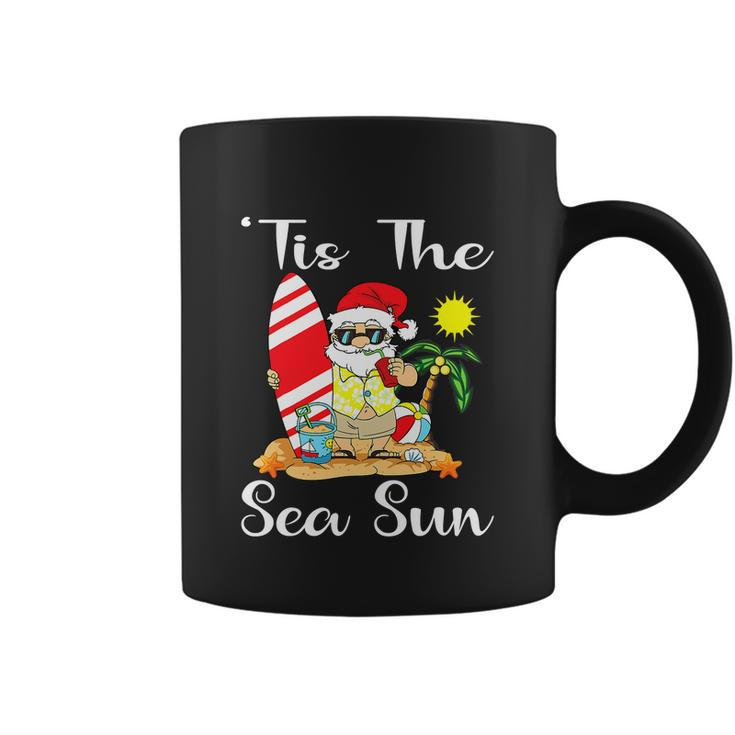 Sea Sun Christmas In July Santa Surfing Lake Party Coffee Mug
