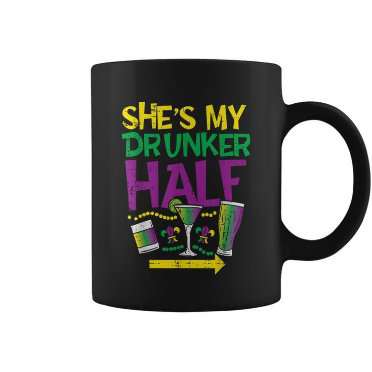 Shes My Drunker Half Matching Couple Boyfriend Mardi Gras Graphic Design Printed Casual Daily Basic Coffee Mug