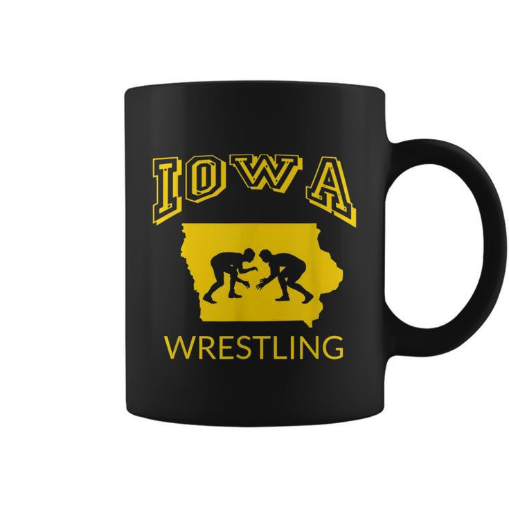 Silhouette Iowa Wrestling Team Wrestler The Hawkeye State Tshirt Coffee Mug