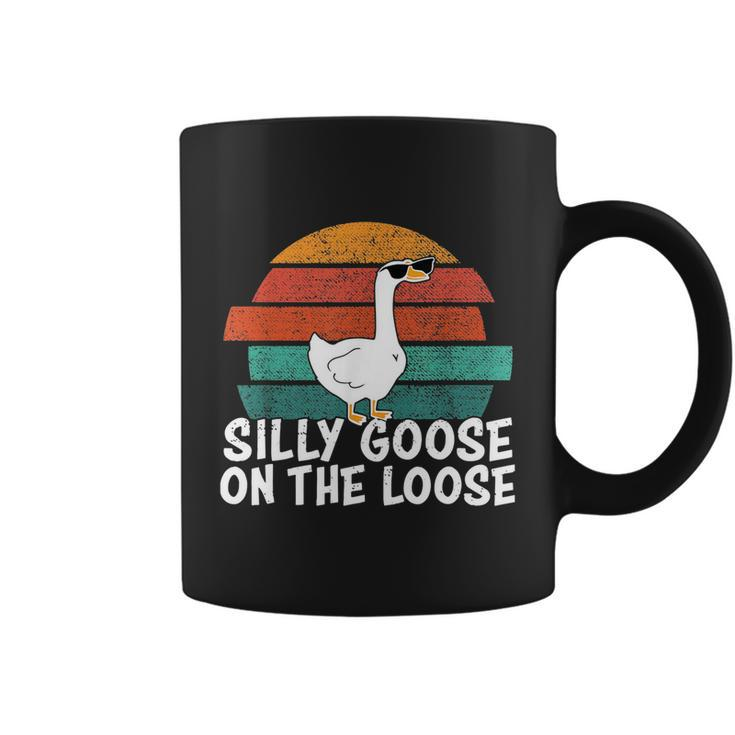 Silly Goose On The Loose Vintage Retro Sunset Tshirt Coffee Mug