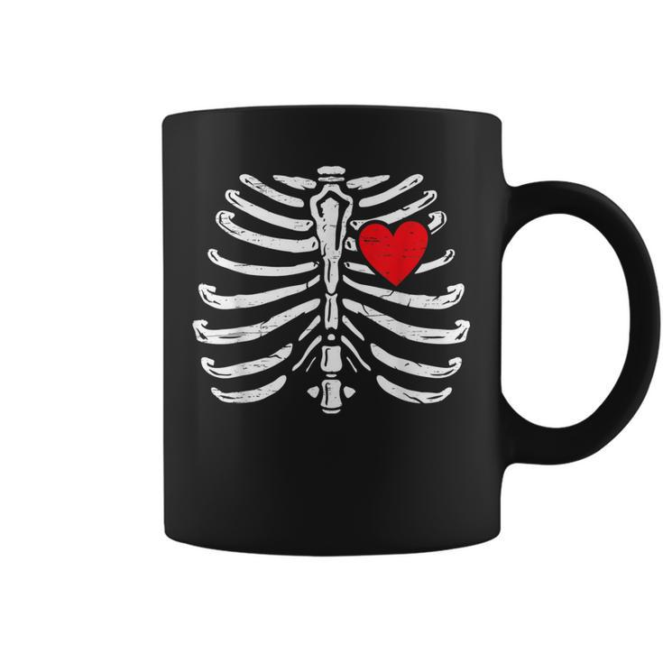 Skeleton Heart Rib Cage Halloween  V2 Coffee Mug