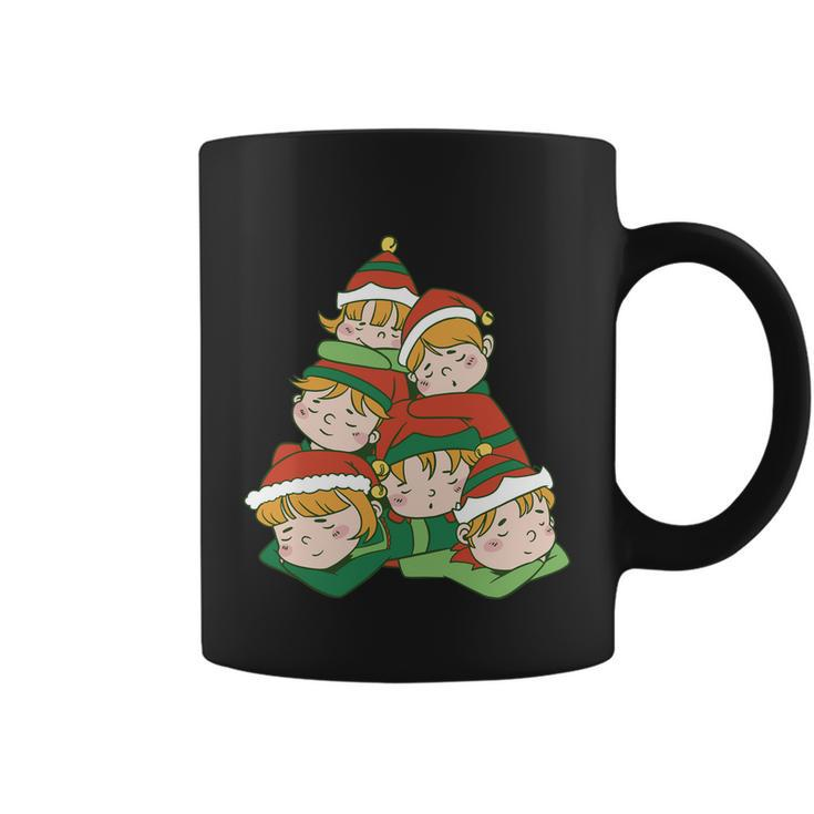 Sleepy Elves Cute Christmas Holiday Coffee Mug