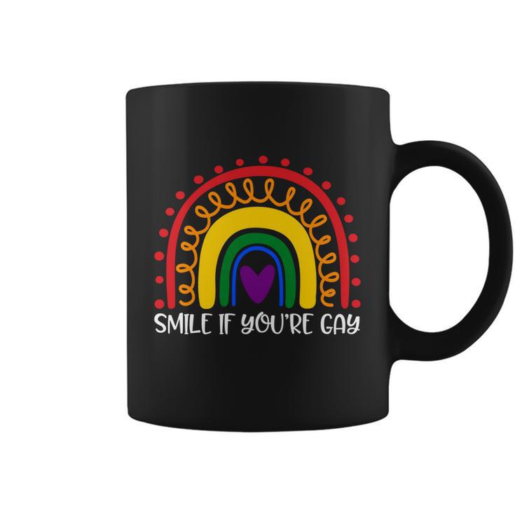 Smile If Youre Gay And Lesbian Lgbtq Ally Rainbow You Belong Gift Coffee Mug