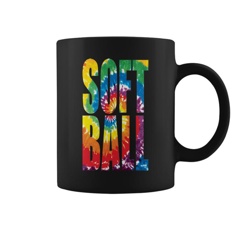 Softball Retro Tie Dye Coffee Mug