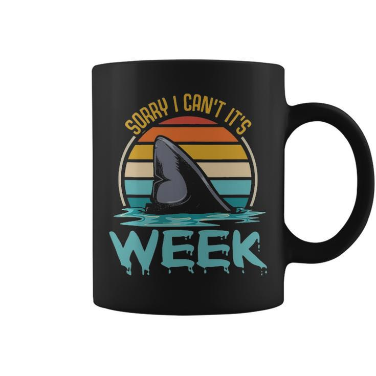 Sorry I Cant Its Week Ocean Scuba Diving Funny Shark Lover  Coffee Mug
